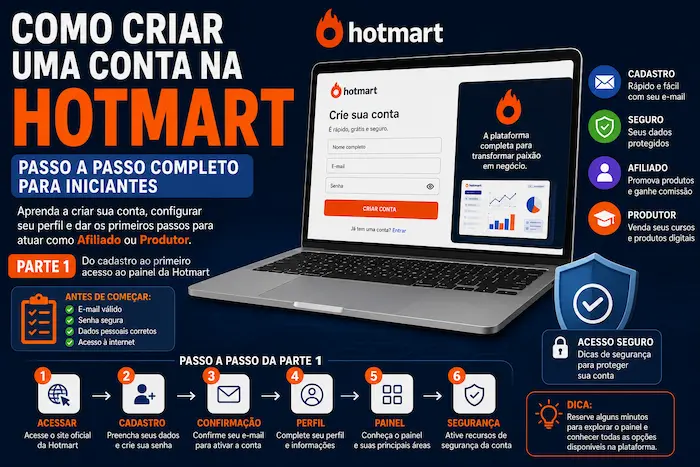 Como criar conta na Hotmart
